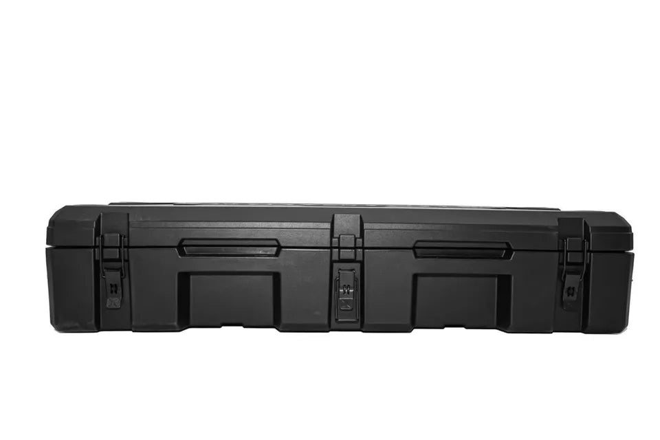 90 LITRE UNIVERSAL TOOL STORAGE CARGO BOX WITH BRAKETS ROOF RAILS RACK 127 CM